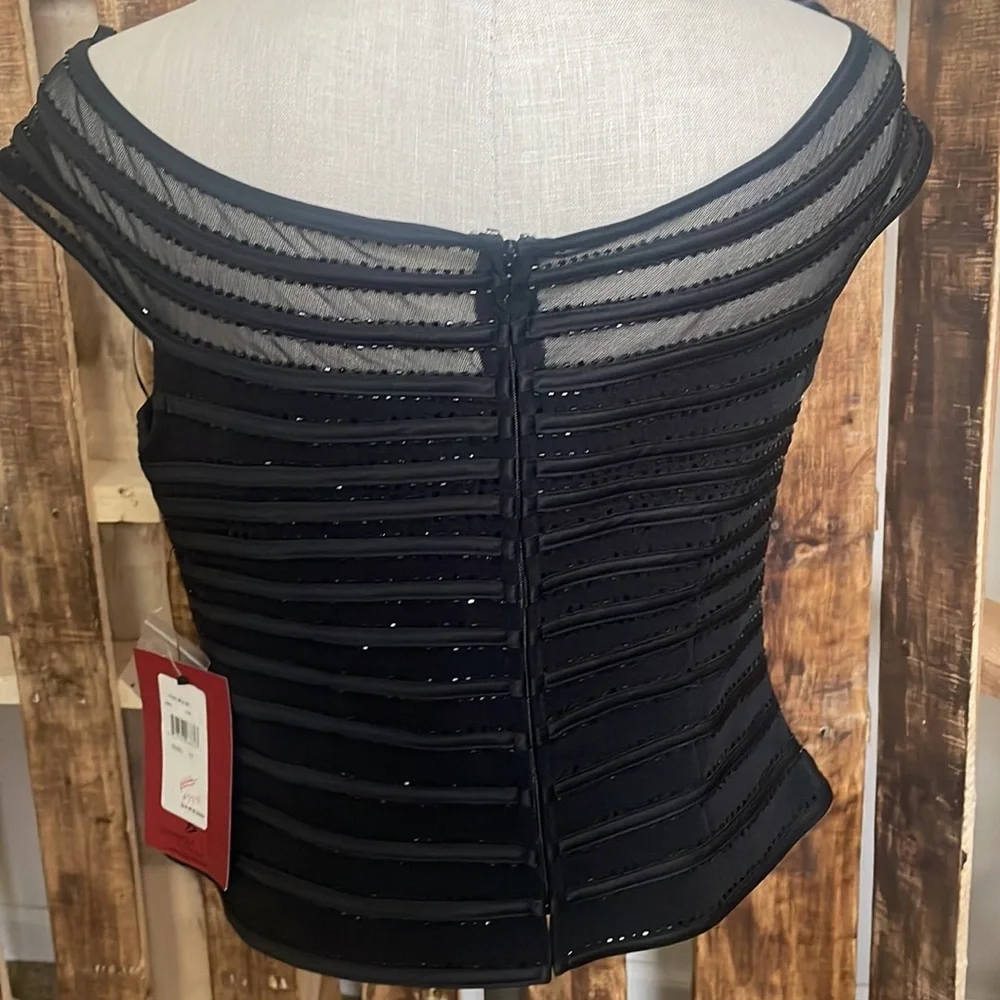 JS Collection top black sequin sheer sequin tank New Sz 12 - Picture 8 of 9
